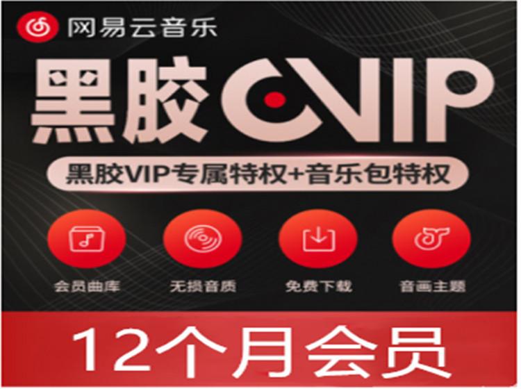 【网易云音乐年卡】网易云音乐12个月会员，黑胶VIP专属特权+音乐包特权，海量音乐随心听，每人限购一单，填写充值手机号即可！